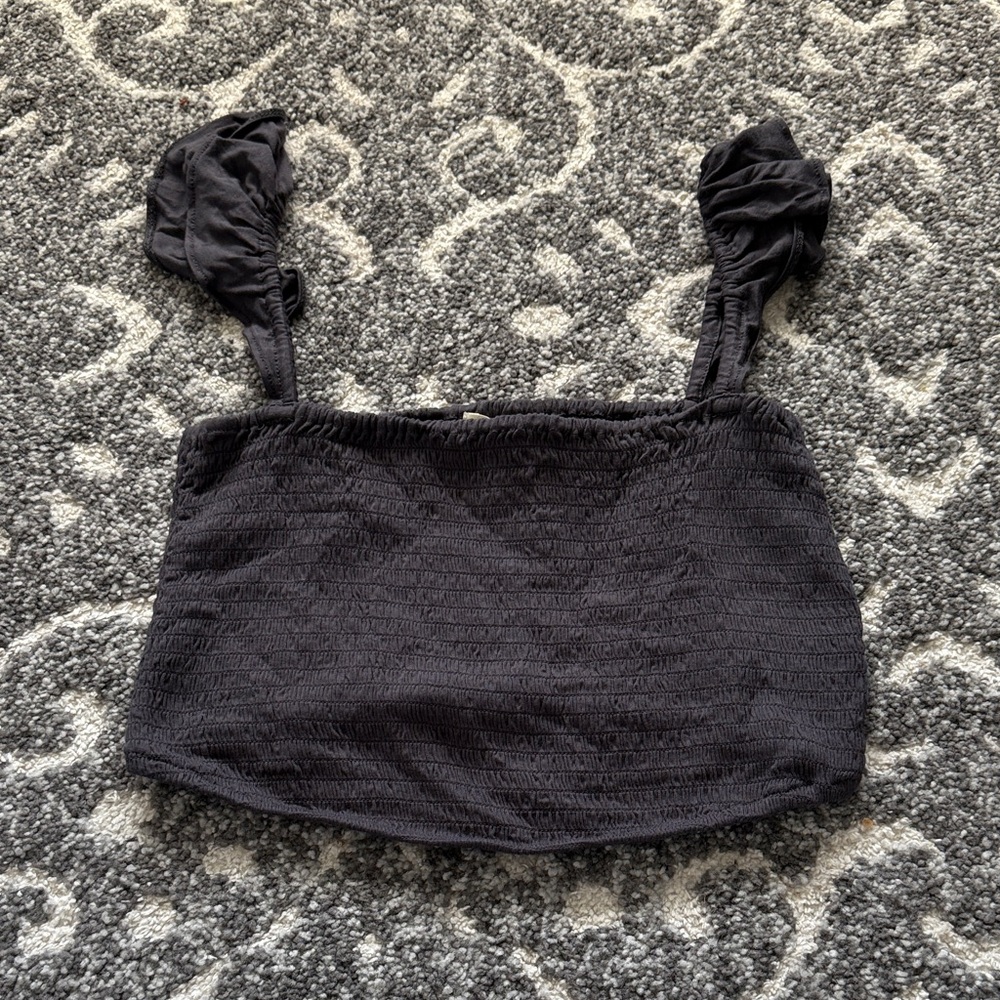 Ocean Drive Black Smocked Tank Top